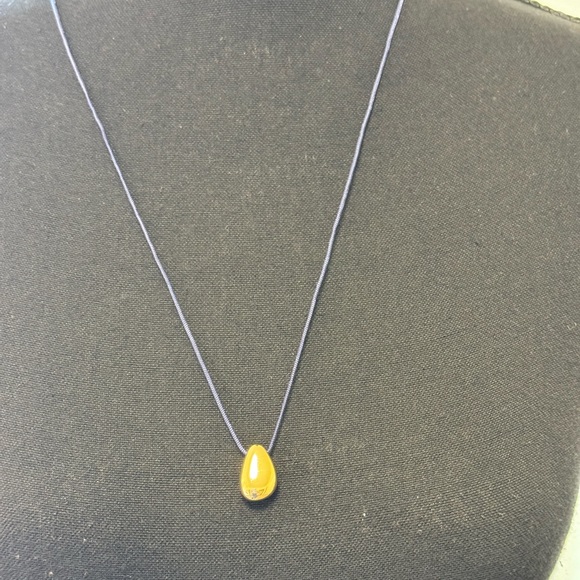 Loft Bean Cord Necklace 32” Long Blue Cord - Picture 1 of 3